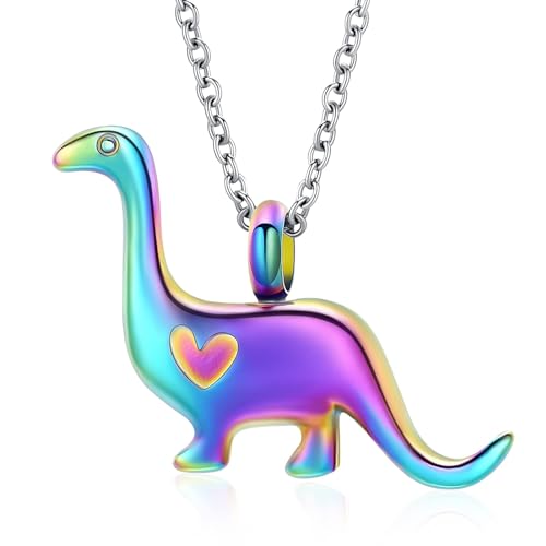 QGJNSGC Kremation Schmuck für Asche für Frauen Männer Tiere Dinosaurier/Kuh/Elefant/Frosch Urne Halskette Andenken Anhänger für Haustier Gedenkstätte Geschenk von QGJNSGC