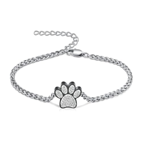 QGJNSGC Paw Urn Armband für Asche Hund Katze Haustier Pfote drucken Einäscherung Schmuck für Haustier Asche Tier Keepsake Memorial Charme Anhänger Armband von QGJNSGC