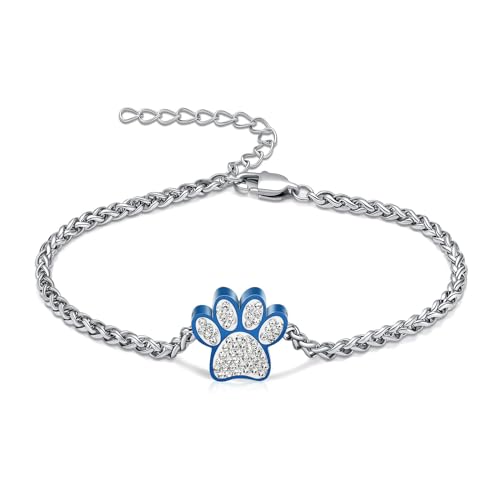 QGJNSGC Paw Urn Armband für Asche Hund Katze Haustier Pfote drucken Einäscherung Schmuck für Haustier Asche Tier Keepsake Memorial Charme Anhänger Armband von QGJNSGC