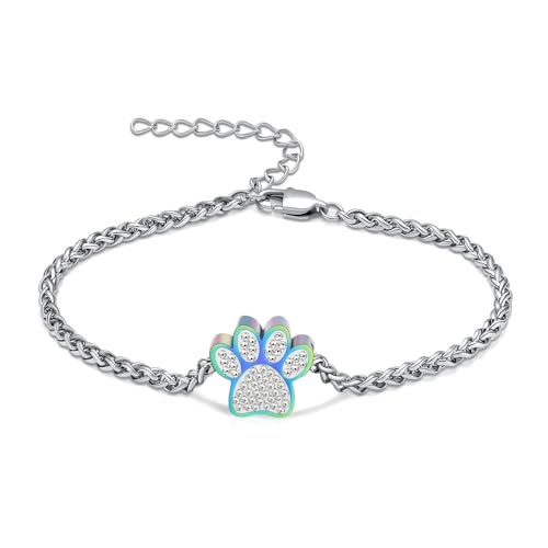 QGJNSGC Paw Urn Armband für Asche Hund Katze Haustier Pfote drucken Einäscherung Schmuck für Haustier Asche Tier Keepsake Memorial Charme Anhänger Armband von QGJNSGC