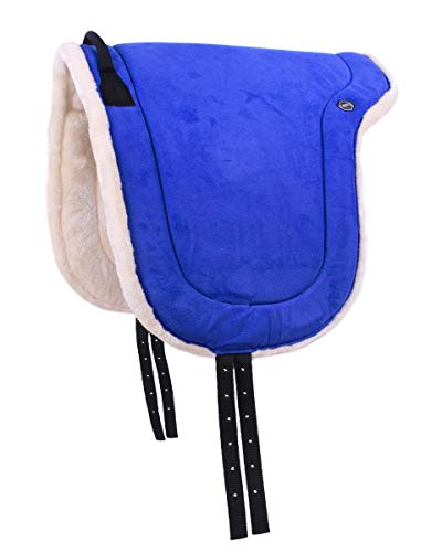 QHP Bareback Pad mit Kunstfell und Haltegriff (Shetty, Kobaltblau) von QHP b.v.