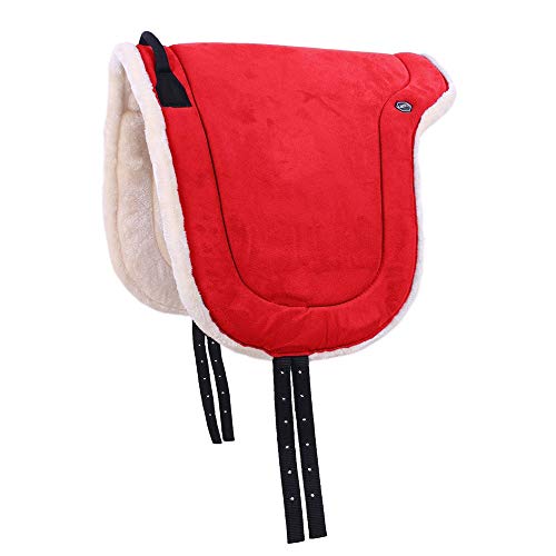 Reitpad Pferd Bareback Pad 19 mm | Sicherer Halt | Komfortables Reiten | Praktische Größe (Warmblut, Leuchtend Rot) von QHP