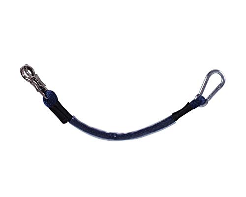 QHP Anhänger-Anbindestrick Traileranbinder Panikhaken + Karabiner 60 cm (inkl. Haken) (Navy) von QHP