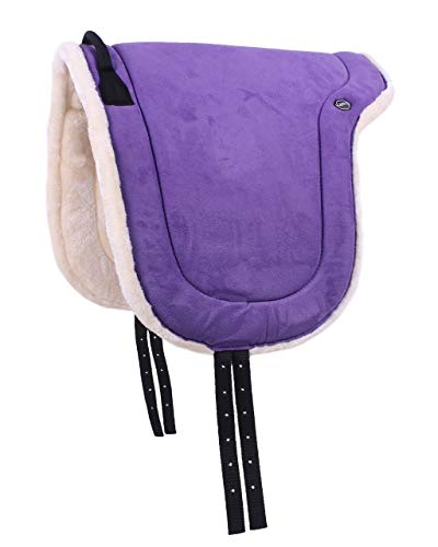 QHP Bareback Pad mit Kunstfell und Haltegriff (Shetty, Passion Flower) von QHP