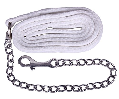 QHP Führleine mit Kette, 200 cm, 40 cm Kette, Karabiner, Handschlaufe (Weiß) von QHP