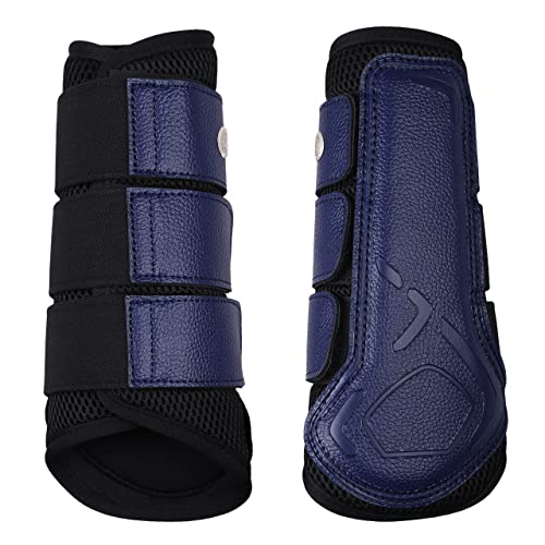 QHP Gamaschen Orlando Kunstleder Airflow-Neoprenfutter Klettverschlüsse (M, Navy) von QHP