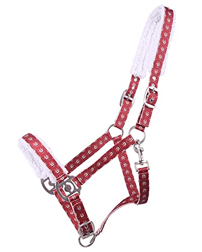 QHP Hundehalsband, Größe:Cob, Farbe:Rot, Material:Polyester, Special Feature:Rudolph-themed design with glowing red nose, Size:Cob, Color:Rot von QHP