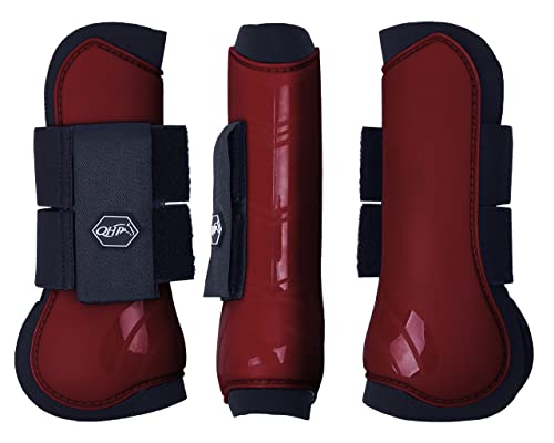 QHP Hartschalen-Gamaschen vorne innen Neopren Klettverschluss (Shetty, Porto red) von QHP