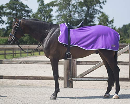 QHP Nierendecke Fleece-Ausreitdecke Color Fleecedecke Sattelausschnitt (M, Passion Flower) von QHP