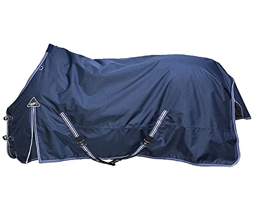 QHP Outdoordecke Tournout Luxus 300gr 600D wasserdicht Gehfalten Kreuzgurte Navy (105 cm) von QHP