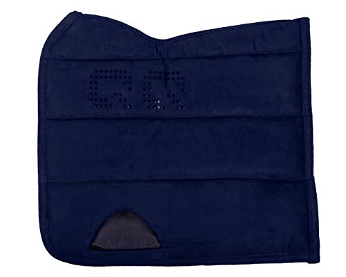 QHP Sattel Pad Puff Pad Super Grip (Warmblut DR, Evening Blue) von QHP