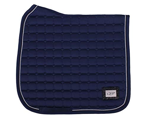 QHP Schabracke Glitz Quadratsteppung doppelte Zierkordel, Glitzer-Patch (Pony VS, Navy) von QHP