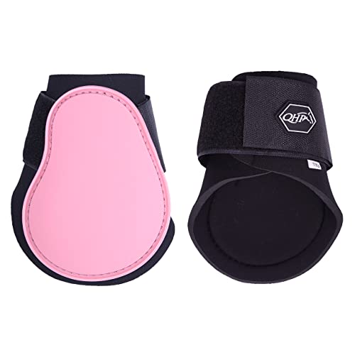 QHP Streichkappen Hartschale Neopren Klettverschuss (Pony, Flamingo pink) von QHP