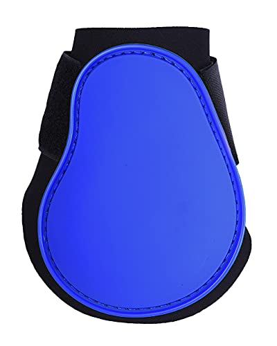 QHP Streichkappen Hartschale Neopren Klettverschuss (Pony, Kobaltblau) von QHP