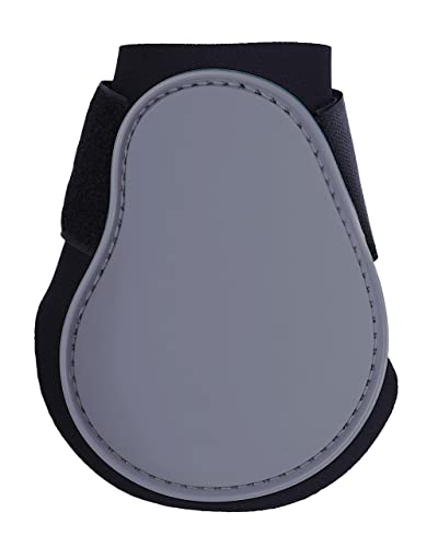 QHP Streichkappen Hartschale Neopren Klettverschuss (Pony, Steel Grey) von QHP