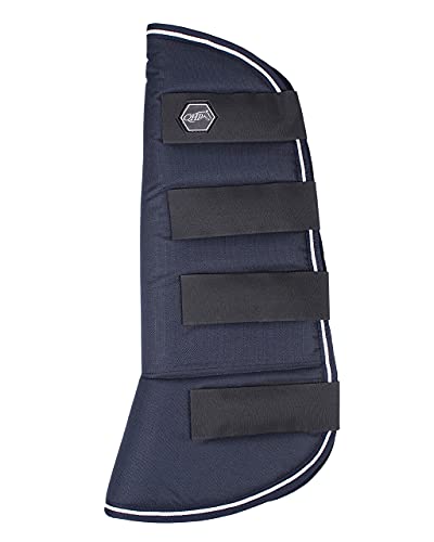 QHP Transportgamaschen Basic 4er Set wasserabweisend Klettverschlüsse Navy (Warmblut) von QHP