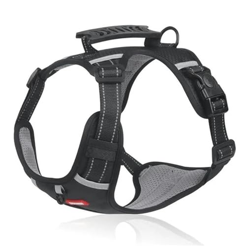 QIANDW Hundegeschirr, reflektierend, atmungsaktiv, verstellbar, Haustierweste für Outdoor-Spaziergänge, Schwarz, Größe S für 5 - 7 kg von QIANDW