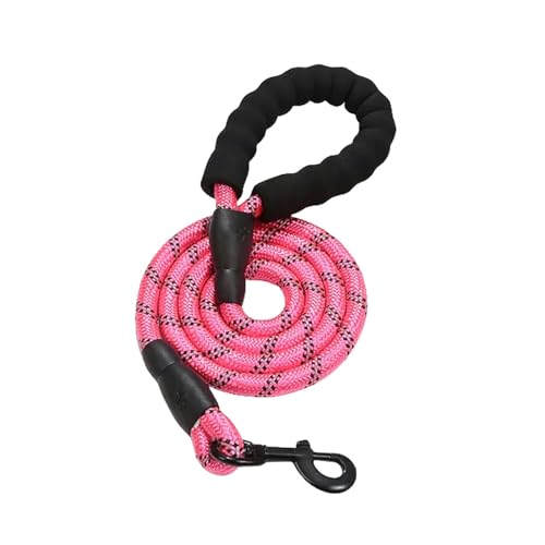 QIANDW Starke Hundeleine, reflektierend, für große Hunde, Training, Laufleine, mittelgroße und große Hundehalsband, starke Leine, Pink, 1,5 m von QIANDW