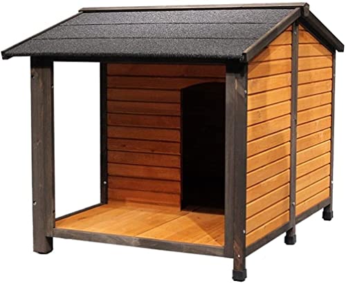 hundehütte Outdoor, Hundehütte for Den Außenbereich, Wasserdichter Hundekäfig Aus Holz, Bequem, UV-beständig, wasserdichte Überdachung, Dachabdeckung, Robuster Welpenunterschlupf (Size : S) von QIANMEI