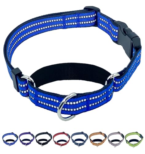 QICHENMAO Martingale Hundehalsbänder mit Schnellverschluss-Schnalle, strapazierfähiges Nylon, reflektierend, kein Ziehen, Spazierengehen, Trainingshalsband für große, mittelgroße und kleine Hunde von QICHENMAO