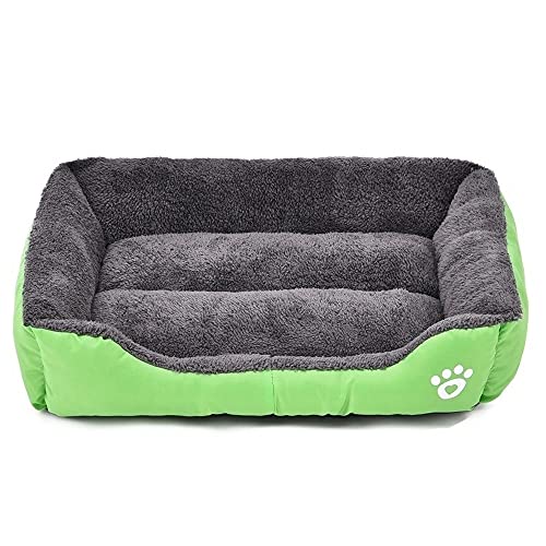 Katzenhaus Großes Haustier Katze Hundebett Warme gemütliche Hundehaus Weiche Fleece Nest Hundekörbe Hausmatte Herbst Winter Wasserdichte Zwinger Katzenhöhle ( Color : Light-Green , Größe : Medium ) von QIFFIY