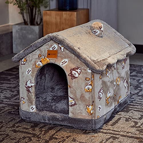 Katzenhaus Haustier haus faltbare schlafbett warme katze nest weicher hund kennel bett kätzchen höhle sofa welpen mat alle saison universal haustier haustier Katzenhöhle ( Color : E , Größe : Large ) von QIFFIY