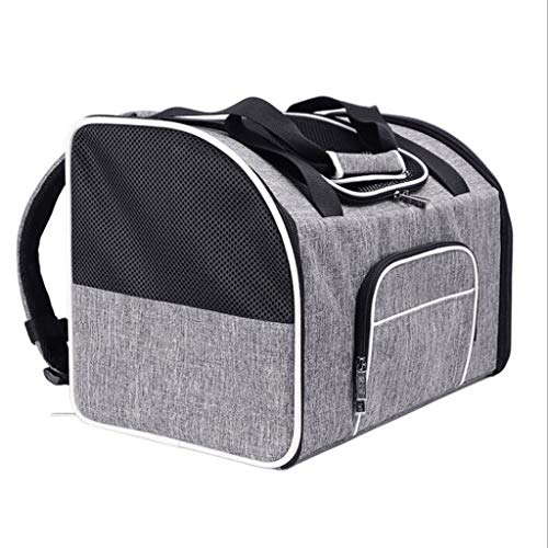 QIFFIY Hunderucksack Beweglicher Haustier-Rucksack Messenger Katzentransportkorb Outgoing Reisetasche Breathable Haustier-Fördermaschine-Hundefördermaschine-Hand Hundetasche (Color : Grau) von QIFFIY