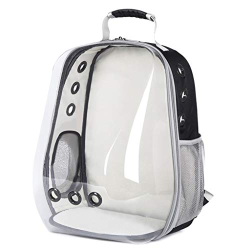 QIFFIY Hunderucksack Beweglicher Haustier-Rucksack Welpen-Fördermaschine Raum-Beutel-Spielraum-Rucksack-Capsule-Beutel for kleine Katzen-Welpen Außenkäfig atmungsaktiv Hundetasche (Color : Grau) von QIFFIY