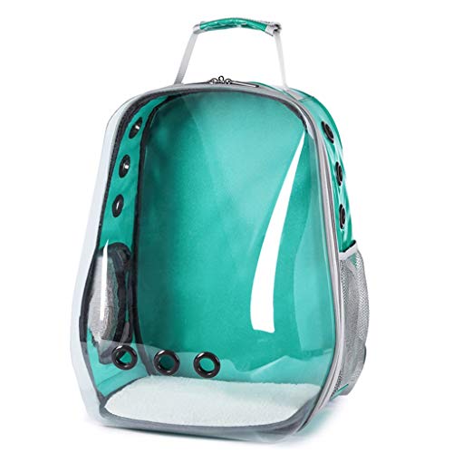 QIFFIY Hunderucksack Beweglicher Haustier-Rucksack Welpen-Fördermaschine Raum-Beutel-Spielraum-Rucksack-Capsule-Beutel for kleine Katzen-Welpen Außenkäfig atmungsaktiv Hundetasche (Color : Green) von QIFFIY