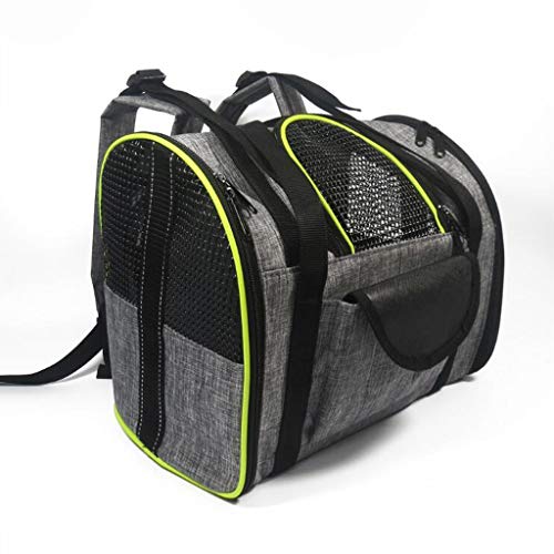 QIFFIY Hunderucksack Breathable Haustier-Rucksack bewegliche Hundetasche Breathable Hunderucksack großen Kapazitäts-Katze Tragetasche im Freien Spielraum Pet Carrier Hundetasche (Color : Green) von QIFFIY