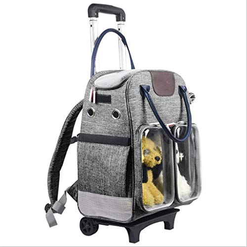 QIFFIY Hunderucksack Haustier Hund Katze Haustier-Rucksack im Freien Spielraum Breathtaschen Hund Adjustment Rucksack Sicherheitsnetztasche Hund Fahrrad Wandern Einkauf Supplies Hundetasche von QIFFIY