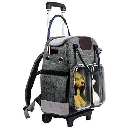 QIFFIY Hunderucksack Haustier Hund Katze Haustier-Rucksack im Freien Spielraum Breathtaschen Hund Adjustment Rucksack Sicherheitsnetztasche Hund Fahrrad Wandern Einkauf Supplies Hundetasche von QIFFIY