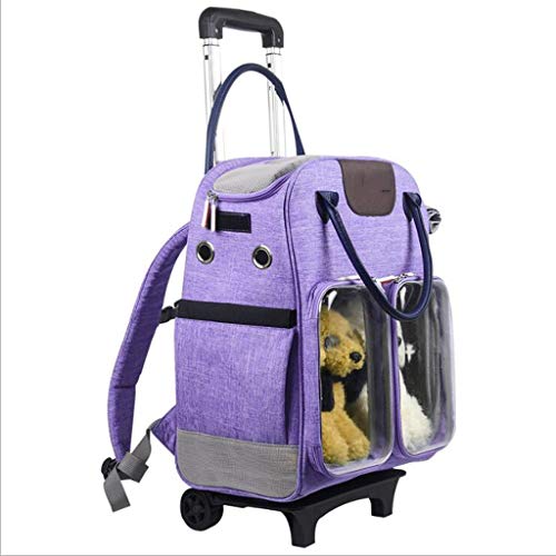 QIFFIY Hunderucksack Haustier Hund Katze Haustier-Rucksack im Freien Spielraum Breathtaschen Hund Adjustment Rucksack Sicherheitsnetztasche Hund Fahrrad Wandern Einkauf Supplies Hundetasche von QIFFIY