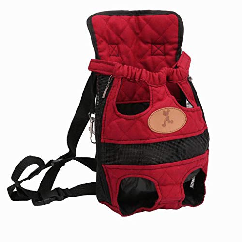 QIFFIY Hunderucksack Haustier-Rucksack Dog Carriers Red Travel Breathable weiche Haustier-Hunderucksack Außen Welpen Chihuahua Kleiner Hund Schulter Griff Taschen Hundetasche von QIFFIY