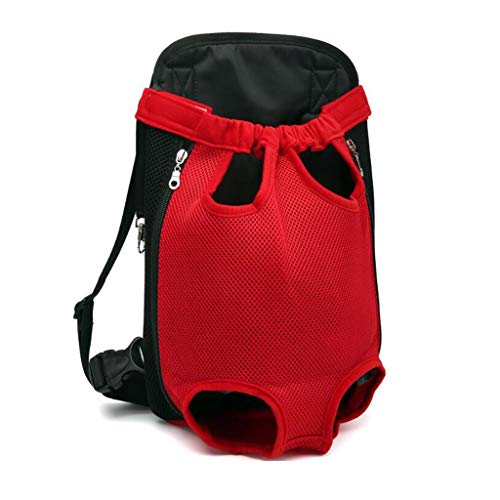 QIFFIY Hunderucksack Haustier-Rucksack Dog Carriers Red Travel Breathable weiche Haustier-Hunderucksack Außen Welpen Chihuahua Kleiner Hund Schulter Griff Taschen Hundetasche von QIFFIY