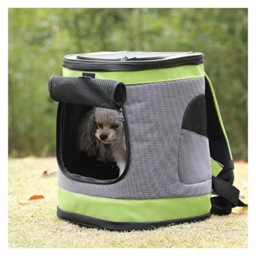 QIFFIY Hunderucksack Outdoor Pet Rucksack Hund Tragetasche Haustier Hund Vordertasche New Out-Doppelt-Schulter-beweglichen Spielraum-Rucksack-Mesh-Rucksack Kopf Hundetasche (Color : Green) von QIFFIY