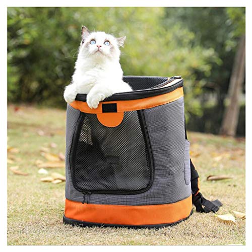 QIFFIY Hunderucksack Outdoor Pet Rucksack Hund Tragetasche Haustier Hund Vordertasche New Out-Doppelt-Schulter-beweglichen Spielraum-Rucksack-Mesh-Rucksack Kopf Hundetasche (Color : Orange) von QIFFIY