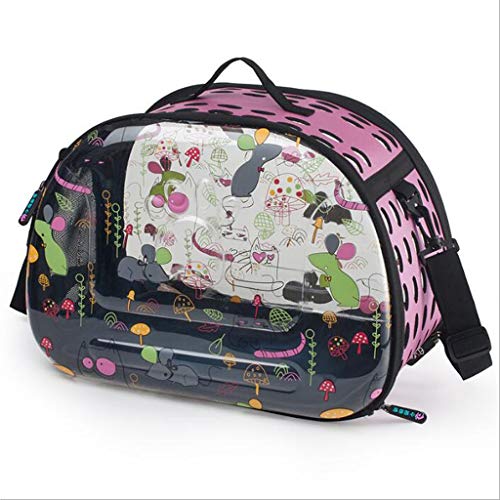 QIFFIY Hunderucksack Pet Bag Outdoor beweglicher Haustier atmungsaktive Schultertasche Hand Raum Eva Hund Katze Rucksack Folding Travel Schultertasche Katze Hundetasche (Color : Pink, Größe : A) von QIFFIY