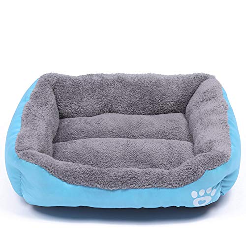 QIFFIY Katzenhaus Großes Haustier Katze Hundebett Warme gemütliche Hundehaus Weiche Fleece Nest Hundekörbe Hausmatte Herbst Winter wasserdichte Zwinger Katzenhöhle (Color : Sky-Blue, Größe : Large) von QIFFIY