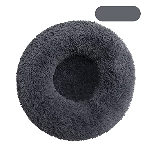 QIFFIY Katzenhaus Haustier Hund Bett Super weiche Haustier Bett Kennel Hund Runde Katze Winter Warme Schlafsack Lange Plüsch Große Welpen Kissenmatte Katzenhöhle (Color : GD-001-09, Größe : 80cm) von QIFFIY