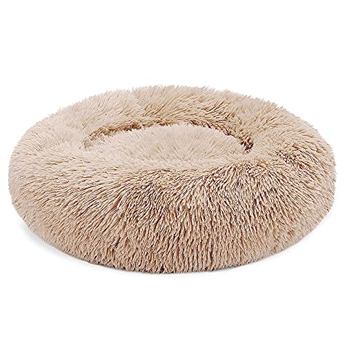 QIFFIY Katzenhaus Haustier Hund Bett super weicher Kennel Runde Flauschige Katze Haus warm Indoor Bequeme schlafende Kissen Matte Sofa waschbar Welpen Lange Plüsch Katzenhöhle von QIFFIY