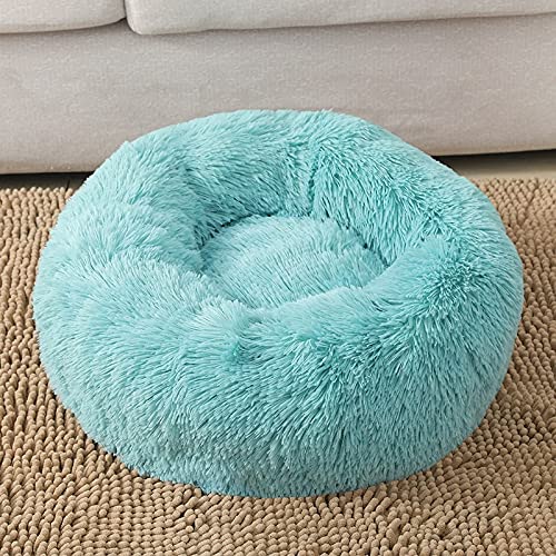 QIFFIY Katzenhaus Hundebett Sofa Welpen Kissen Matte for Katzen Haus Super weiche Haustier Zwinger Waschbare Runde Plüsch Flauschige Warme Schlafsack Katze Donut Katzenhöhle von QIFFIY