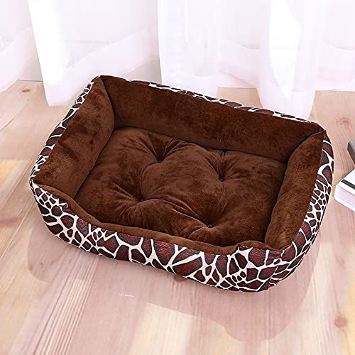 QIFFIY Katzenhaus Warmer Hund Zwinger im Winter Teddy Kleine Hundebett Haustier Kennel Große Hund Goldene Hundematte Katze Kennel ganzjährig Katzenhöhle (Color : Coffee Stripe, Größe : M 60-45cm) von QIFFIY