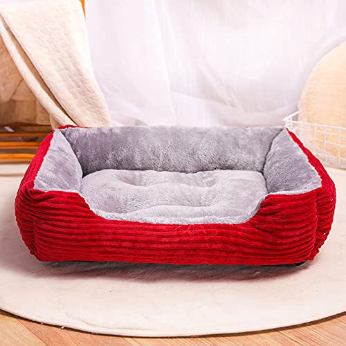 QIFFIY Katzenhaus Warmer Hund Zwinger im Winter Teddy Kleine Hundebett Haustier Kennel Große Hund Goldene Hundematte Katze Kennel ganzjährig Katzenhöhle (Color : Red, Größe : L 70-50cm) von QIFFIY