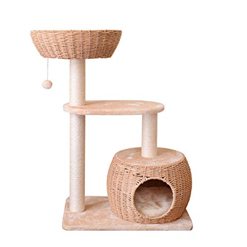 QIFFIY Kratzbaum Cat Klettergerüst Katze Kratzbaum Scratcher Pole Möbel Gym-Haus-Spielzeug Cat Jumping-Plattform Katzenbaum (Color : Beige) von QIFFIY