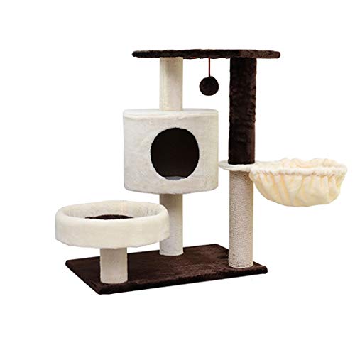 QIFFIY Kratzbaum Cat Tree House mit hängender Kugel Kitten Möbel Scratch Katzen Klettergerüst Cat Condos Katze Turm Cat Nest Katzenbaum (Color : Beige) von QIFFIY