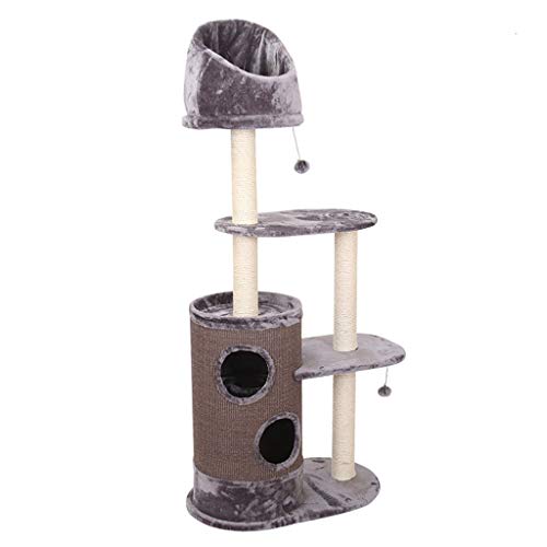 QIFFIY Kratzbaum Fünf-Schicht-Kratzbaum Cat Klettergerüst Sisal Rohr Katze Springen Tabelle Katze Nest Katzenkratzsäule Cat Turm Katzenbaum (Color : Grau) von QIFFIY