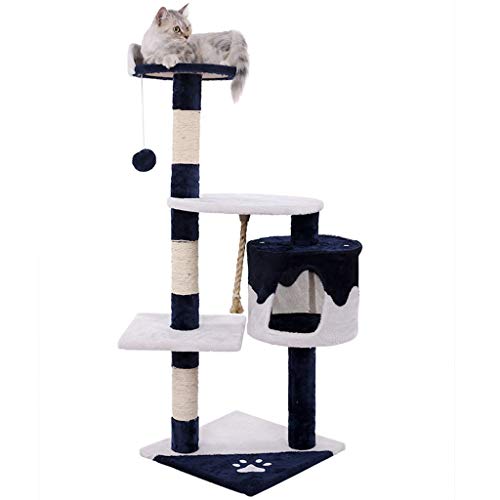 QIFFIY Kratzbaum Katze Kratz großes Klettergerüst for Katzen-Haus Multifunktionales Kratzbaum Brett Condo Möbel Katzenbaum (Color : Blue) von QIFFIY