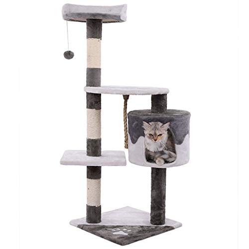 QIFFIY Kratzbaum Katze Kratz großes Klettergerüst for Katzen-Haus Multifunktionales Kratzbaum Brett Condo Möbel Katzenbaum (Color : Grau) von QIFFIY