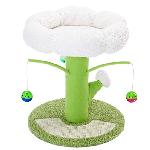 QIFFIY Kratzbaum Katze Scratcher Katze Baum Kratzer Beiträge Katzen Turm Mit Plüsch Condo Nest Korb Spielzeug Ball Kätzchenmöbel Erwachsene Katzen Katzenbaum (Color : Green) von QIFFIY